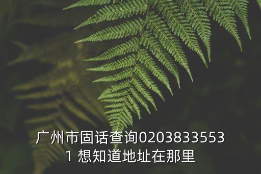 廣州市固話查詢02038335531 想知道地址在那里