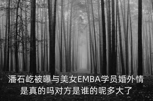 潘石屹被曝與美女EMBA學(xué)員婚外情是真的嗎對(duì)方是誰(shuí)的呢多大了