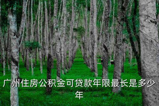 廣州住房公積金可貸款年限最長是多少年