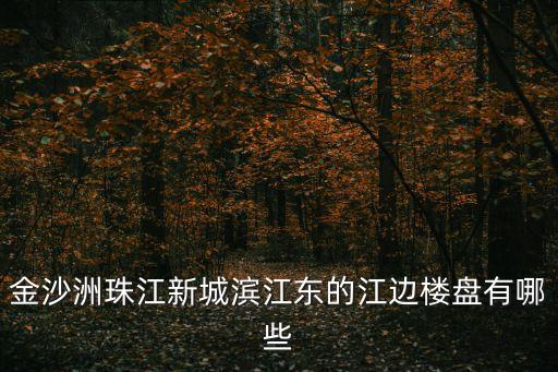 廣州金沙洲江景二手房，金沙洲珠江新城濱江東的江邊樓盤有哪些