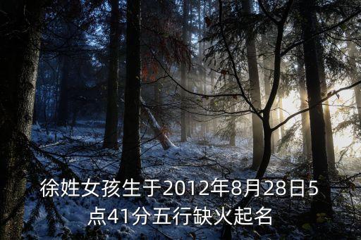 徐姓女孩生于2012年8月28日5點41分五行缺火起名