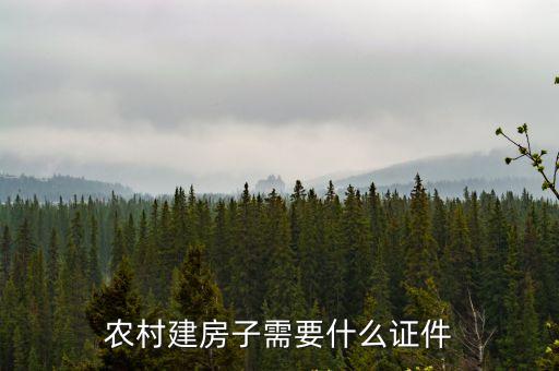 農村建房子需要什么證件