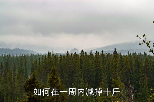 如何在一周內減掉十斤