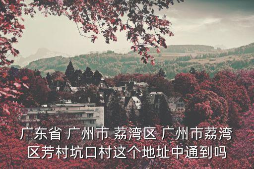 廣東省 廣州市 荔灣區 廣州市荔灣區芳村坑口村這個地址中通到嗎