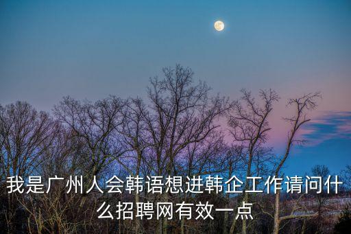 廣州韓語招聘，我是廣州人會韓語想進(jìn)韓企工作請問什么招聘網(wǎng)有效一點