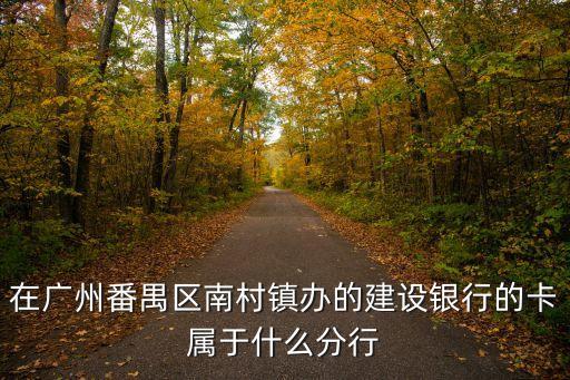 在廣州番禺區南村鎮辦的建設銀行的卡屬于什么分行