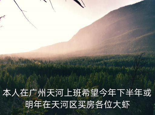 本人在廣州天河上班希望今年下半年或明年在天河區(qū)買房各位大蝦