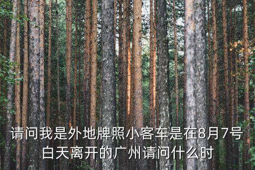 請問我是外地牌照小客車是在8月7號白天離開的廣州請問什么時