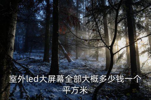 室外led大屏幕全部大概多少錢一個平方米