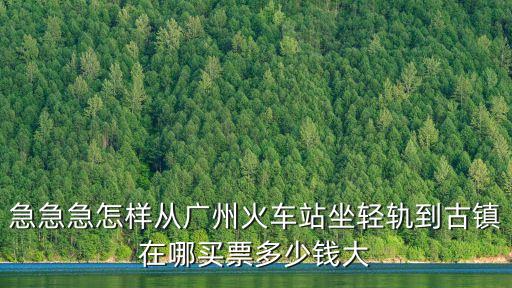 急急急怎樣從廣州火車站坐輕軌到古鎮(zhèn)在哪買票多少錢大