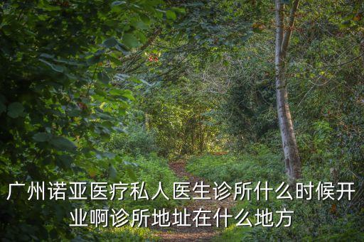 廣州諾亞醫療私人醫生診所什么時候開業啊診所地址在什么地方