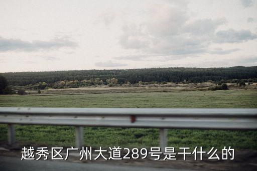 越秀區廣州大道289號是干什么的