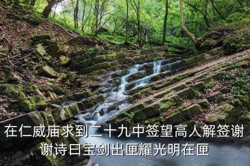 在仁威廟求到二十九中簽望高人解簽謝謝詩曰寶劍出匣耀光明在匣