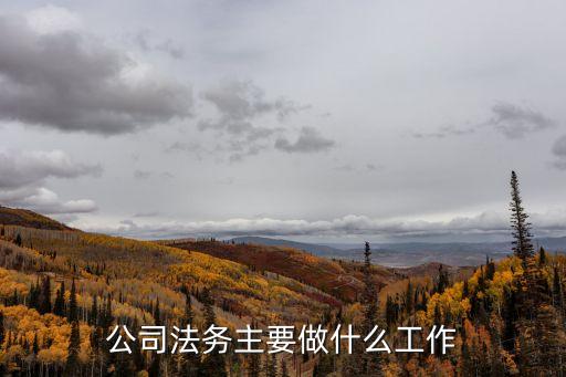 法務，公司法務主要做什么工作