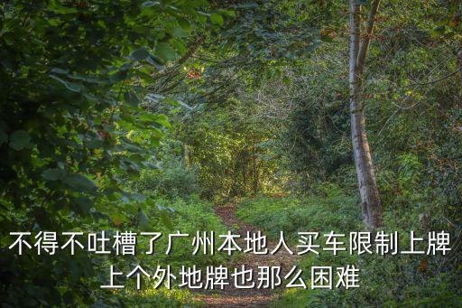 不得不吐槽了廣州本地人買車限制上牌上個外地牌也那么困難