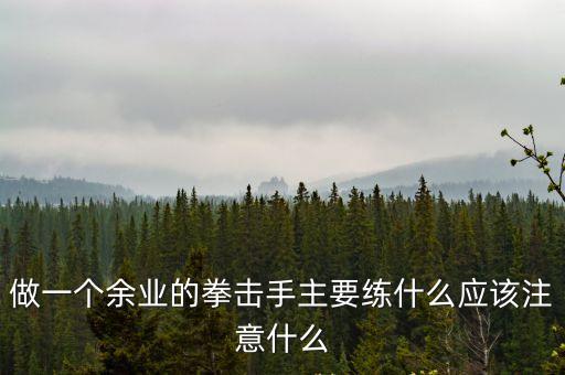 做一個余業的拳擊手主要練什么應該注意什么