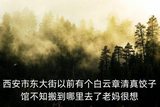 西安市東大街以前有個(gè)白云章清真餃子館不知搬到哪里去了老媽很想