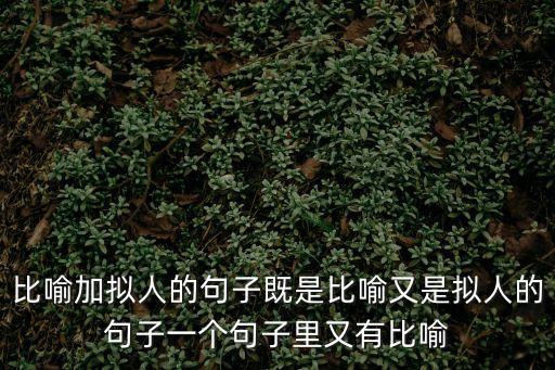比喻加擬人的句子既是比喻又是擬人的句子一個句子里又有比喻