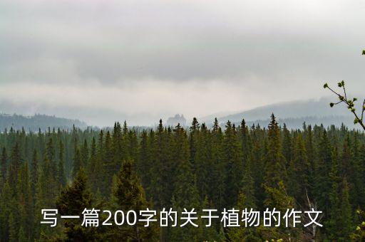 寫一篇200字的關(guān)于植物的作文