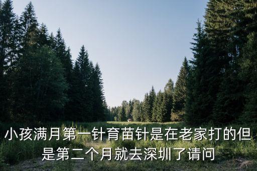 小孩滿月第一針育苗針是在老家打的但是第二個月就去深圳了請問