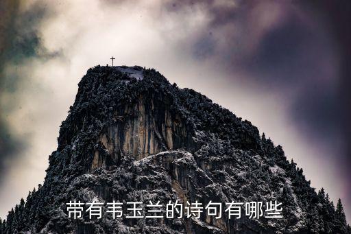 玉蘭花詩句，帶有韋玉蘭的詩句有哪些