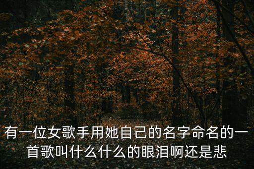 有一位女歌手用她自己的名字命名的一首歌叫什么什么的眼淚啊還是悲