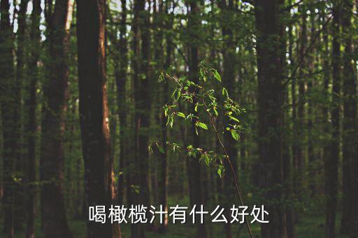 喝橄欖汁有什么好處