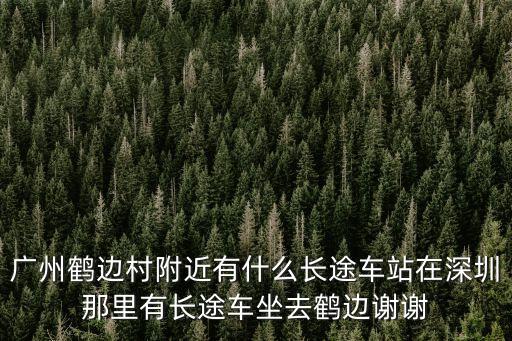 廣州城中村鶴邊村，廣州鶴邊村附近有什么長途車站在深圳那里有長途車坐去鶴邊謝謝