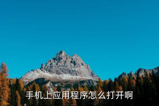 手機(jī)上應(yīng)用程序怎么打開啊
