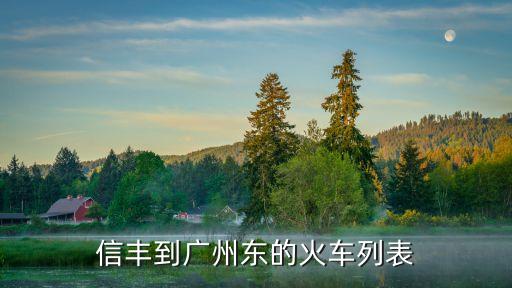 信豐到廣州東的火車列表