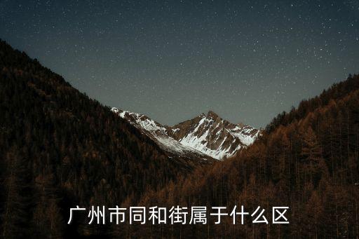 廣州市同和街屬于什么區