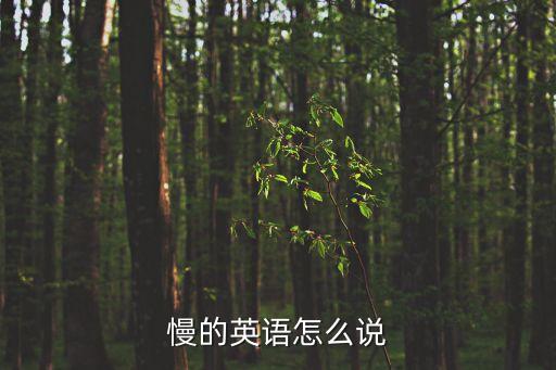 慢用英語(yǔ)怎么說(shuō)，慢慢用英語(yǔ)怎么說(shuō)