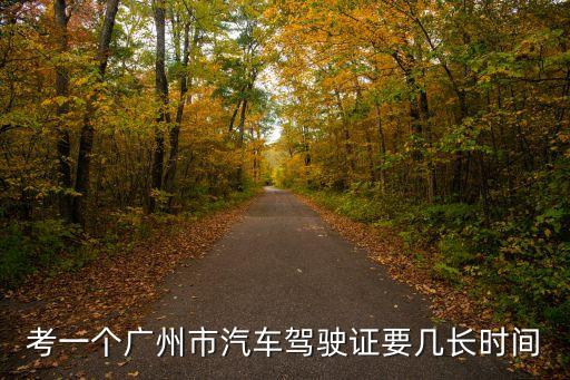 考一個廣州市汽車駕駛證要幾長時間