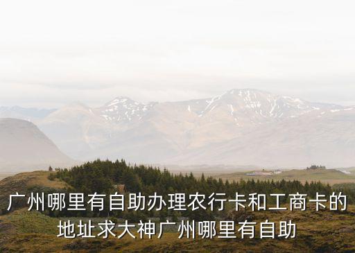 廣州哪里有自助辦理農行卡和工商卡的地址求大神廣州哪里有自助