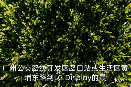 廣州公交路線開發區路口站或生活區黃埔東路到LG Display的最