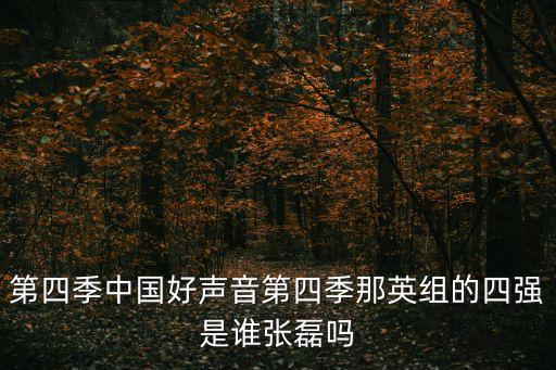 第四季中國好聲音第四季那英組的四強是誰張磊嗎