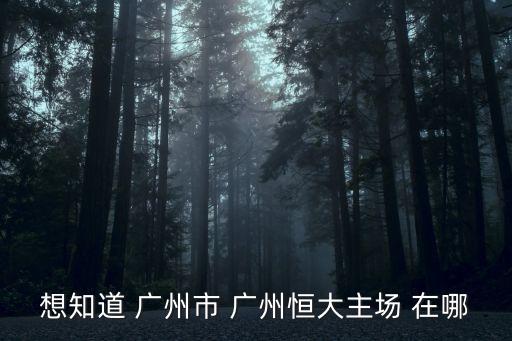 想知道 廣州市 廣州恒大主場 在哪