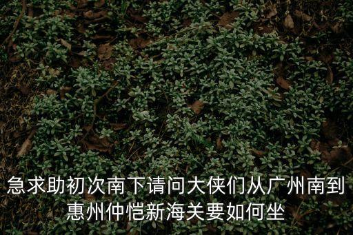 廣州南站到仲愷有什么車能到，請問怎么從廣州南站到仲愷的白云校區吖求助求助