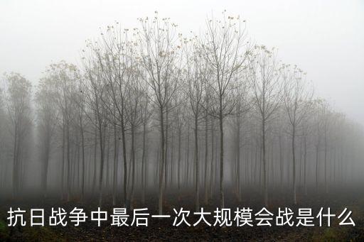 對日寇的最后一戰(zhàn)，抗日戰(zhàn)爭中最后一次大規(guī)模會戰(zhàn)是什么