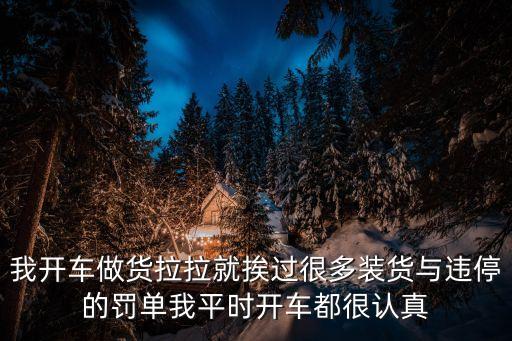 我開車做貨拉拉就挨過很多裝貨與違停的罰單我平時開車都很認真