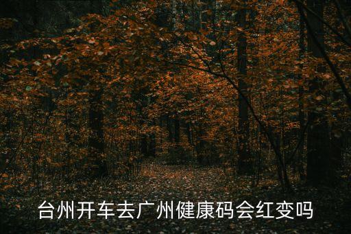 臺州開車去廣州健康碼會紅變嗎