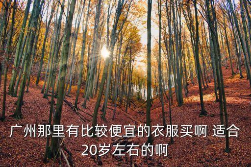 廣州那里有比較便宜的衣服買啊 適合20歲左右的啊