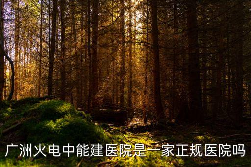 廣洲火電中能建醫院是一家正規醫院嗎