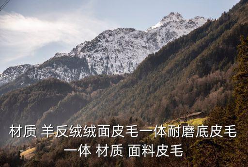 材質 羊反絨絨面皮毛一體耐磨底皮毛一體 材質 面料皮毛