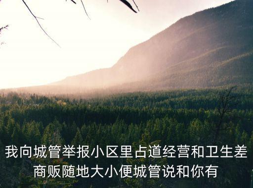 我向城管舉報(bào)小區(qū)里占道經(jīng)營和衛(wèi)生差商販隨地大小便城管說和你有
