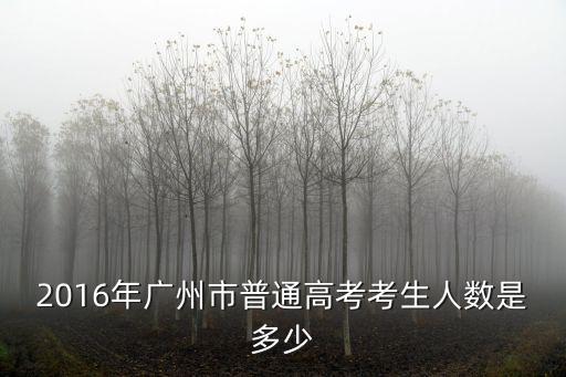 2016年廣州市普通高考考生人數(shù)是多少