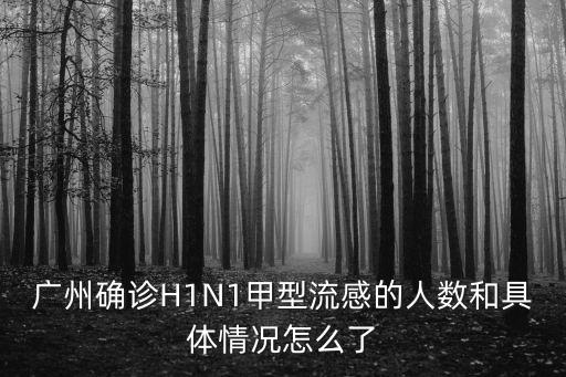廣州確診H1N1甲型流感的人數和具體情況怎么了