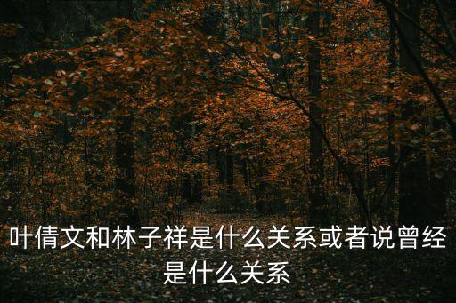 葉倩文和林子祥是什么關系或者說曾經是什么關系