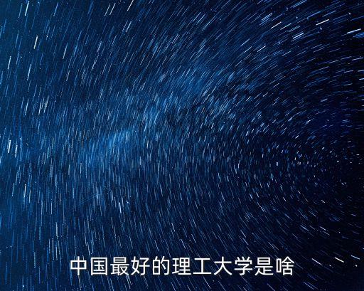 中國最好的理工大學是啥
