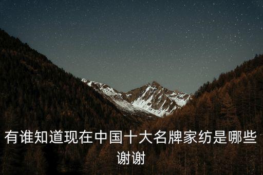 有誰知道現在中國十大名牌家紡是哪些謝謝